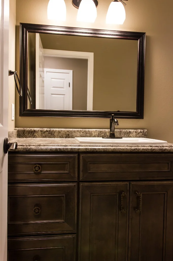 Anasazi Builders Custom Bathroom Vanity and Finishes.