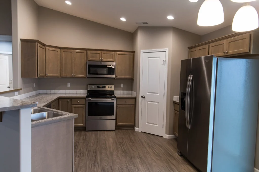 Anasazi Builders Custom Modern Kitchen with Stainless Steel Appliances.