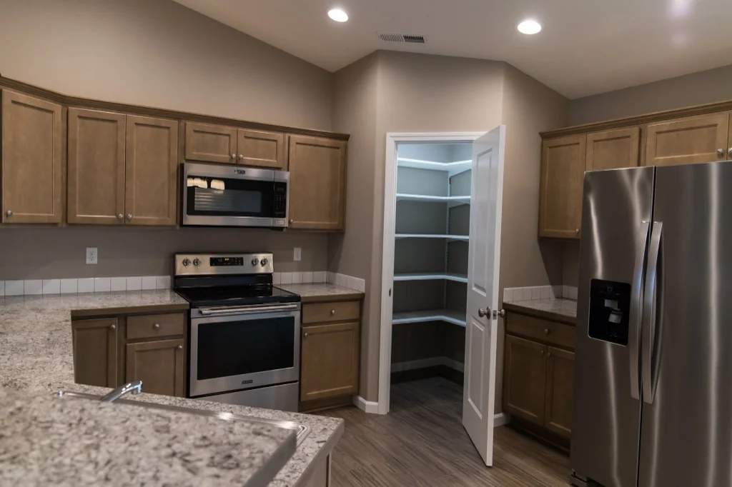 Anasazi Builders Modern Kitchen with Walk-in Pantry.