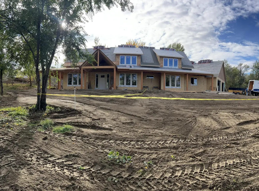 Custom home framing on a graded West Richland lot by Anasazi Builders
