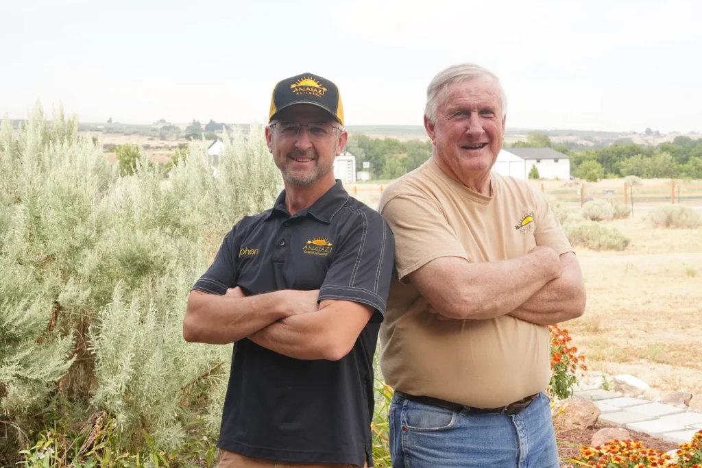 John and Stephen Worlund of Anasazi Builders at a Tri-Cities homesite